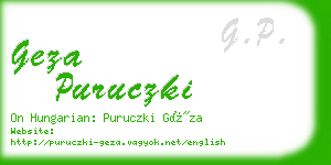 geza puruczki business card